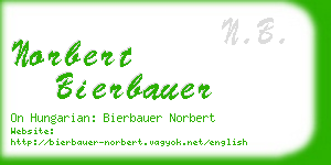 norbert bierbauer business card